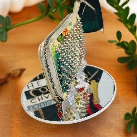 Christian Louboutin Panettone Studded Flower Long Zippy Wallet - Picture 9 of 10